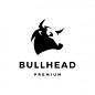 Ilustración de icono de logotipo de cabeza de toro | Vector Premium