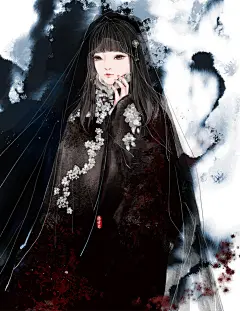 古风 手绘 无心法师 岳绮罗 怎么，才算情深 画师：鸦青染 涂鸦王国