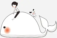 卡通手绘小鲸鱼高清素材 鎵嬬粯銆佸崱閫氥 免抠png 设计图片 免费下载