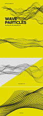 超高分辨率数字波粒子抽象背景素材 Digital Wave Particles Background Set【JPG,PNG】