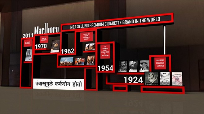 万宝路丁香香烟发布会印度历史墙