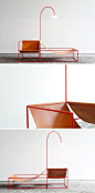 [“Zetel”] Muller Van Severen：家具设计比利时摄影师Fien Muller和艺术家Hannes Van Severen联手创作了系列家具作品，这件叫做“Zetel”的作品集合了躺椅、扶手椅和落地灯三者功能于一身。简单线条勾勒出鲜明的轮廓，完美诠释了功能至上的包豪斯设计理念。#千年舟家居生活·创意家具#