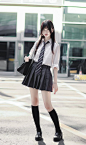 人体动态 速写动态 动态参考 女子高生 jk