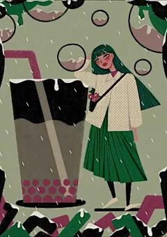 每日插画推荐超话 
扁平风格插画
via：猫芥SPIRIT ​​​​