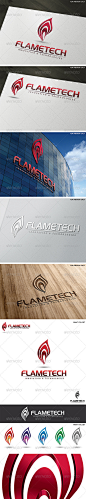 3D Fire Flame Logo Template - 3d Abstract