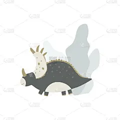 可爱的恐龙矢量插图。海报，t恤，壁纸，卡片。