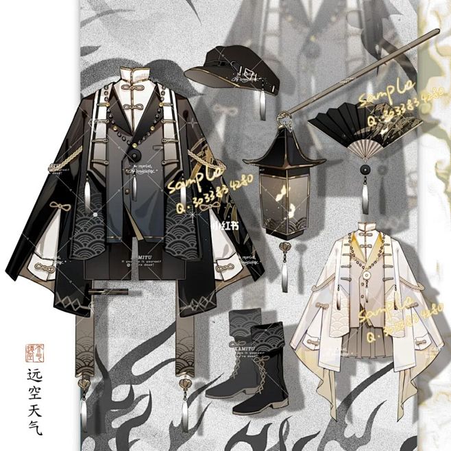 国风服设 : 主题是十二星座的双鱼#服设 #服装设计 #OC