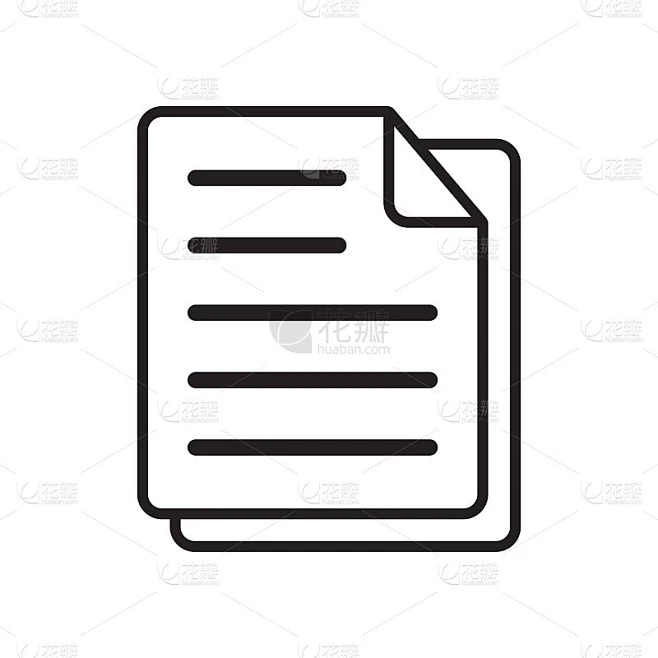 文档图标，纸平面图标矢量设计素材-花瓣网