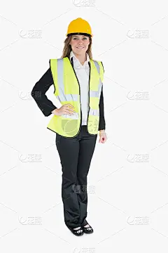 穿着建筑工服的女人