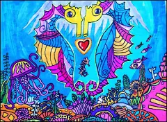 画作鉴赏 - 清洁湾区我的家 - 粤港澳海洋生物绘画比赛 2018