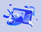 Design 3D icon 3d blue branding c4d design glass graphic design icon pen ui web