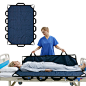 TINFAU 60&#;34 x 40&#;34 Positioning Bed Pad with Handles Washable Draw Sheets for Hospital Bed Ridden Patient Clothes Waterproof Glide Sheets for Patients Moving Pad for Lifting &Transfer Sheet Nylon, Blue