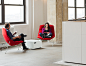 Jehs+Laub red lounge chairs and Power Cube Table