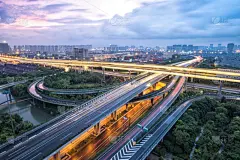 曙暮光,杭州,路,天空,水平画幅,无人,交通,户外,交通方式,都市风景