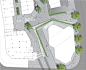 城市商业大厦-线性折线广场景观设计总平面图