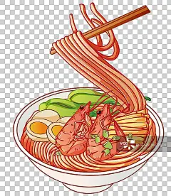 手绘海鲜面免扣图片素材