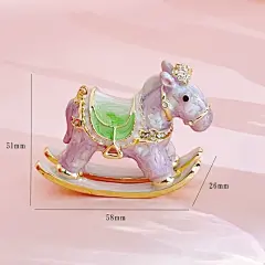 手绘珐琅彩小摇摇马首饰盒送女友生日礼物精致高档手工创意摆件-淘宝网