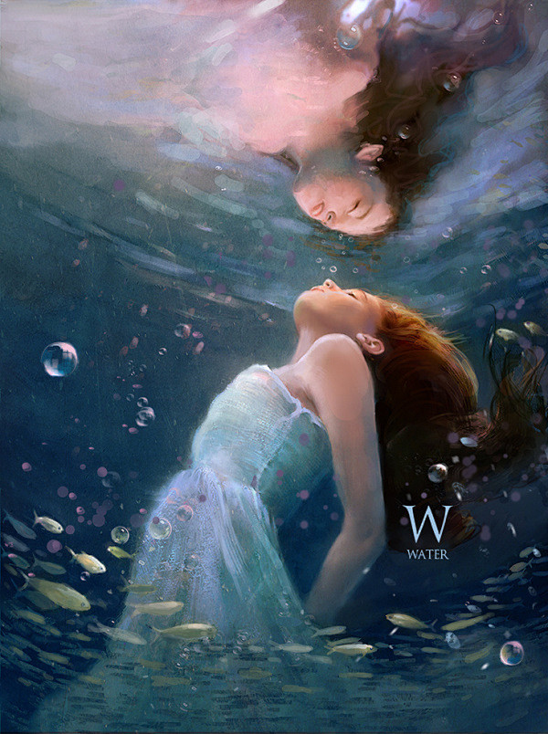 徒手绘 > 原创作品：飞鸟"Water"...