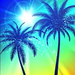 热带海滨日落美景