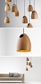 橡木灯具，澳大利亚设计师Ross Gardam作品。Oak lamp by Ross Gardam。#木##灯#