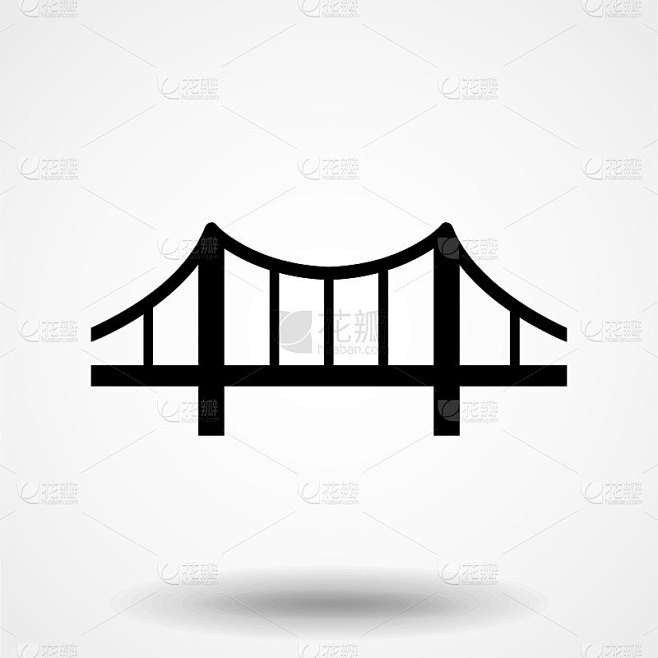 桥图标矢量。建筑的象征。建筑象形图，平面矢量符号孤立在白色背景上。简单的矢量插图的图形和网页设计。
