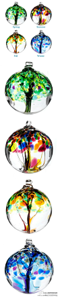 小小蜗牛大大理想#玻璃设计#这些装在玻璃球里的四季树（Season Trees）由加拿大艺术家Stephen Kitras 设计，春天的葱绿、... --分享@爱物网 微刊《爱物家居角》里的文章@mark
