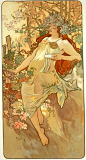 捷克新艺术派画家阿尔方斯路穆哈（Alphonse <wbr>Mucha）笔下的完美女神