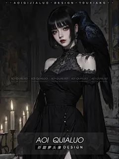 哥特风魔女暗黑系乌鸦少女头像插画_2_Aoi祈鉫萝_来自小红书网页版