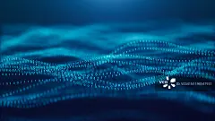 AI二进制代码模式的三维渲染图摘要AI背景图片素材