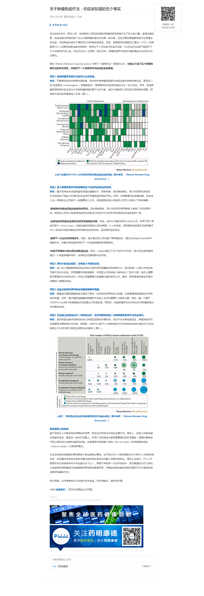 关于肿瘤免疫疗法，你应该知道的五个事实