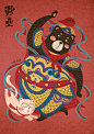 新年就到了，祝大家新年快乐！猫与婵艺术工作室为新年创作了一组门神插画，哎哟，应该是叫萌神才对！原型是中国民间神话的神荼和郁垒二位爷，虽然萌，但也有威武的身姿，还带两宠物！插画还制作成剪纸纸艺手作，