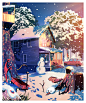 Alexander wells folio illustration its a magical world snowman house