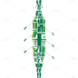 端午节简约感龙舟创意字形元素