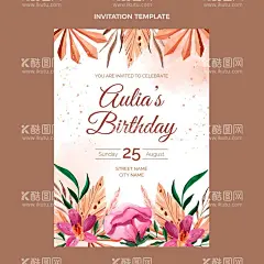 水彩花邀请卡    - 源文件下载【酷图网】水彩花邀请卡,水彩花,花朵,手绘花,花,花背景,春天花,花卉,彩色,花边框,邀请卡,婚礼邀请卡,生日,节日卡片,