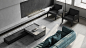 3D architecture blue CG design gray Interior Minimalism Moscow visualisation