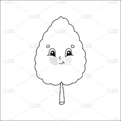 儿童涂色本。卡通人物。矢量插图。黑色的轮廓剪影。孤立在白色背景上。秋天的主题。