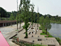 Wood deck stand, Seoseoul lake park in Seoul, Korea