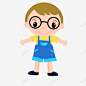 卡通戴眼镜的可爱男孩矢量图 免费下载 页面网页 平面电商 创意素材