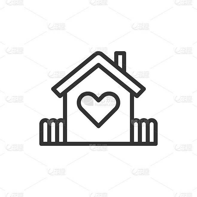 心家爱图标或标志矢量插图
