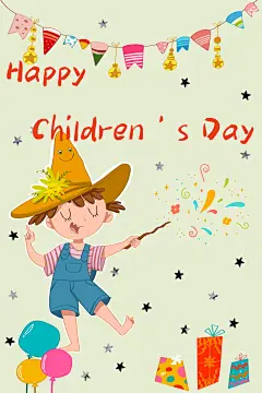 卡通六一儿童节可爱童年怀旧手绘插画促销活动PSD分层素材模板