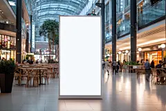 商场广告屏竖版广告牌海报样机模型