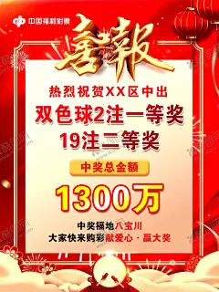 彩票中奖海报 【酷图网】大乐透中奖,中奖海报,喜报,福彩,中国体育彩票,3D大乐透,双色球,红色喜报,设计广告设计,CDR,PSD