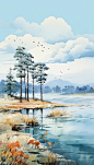晶瓷画--现代风景山水系列