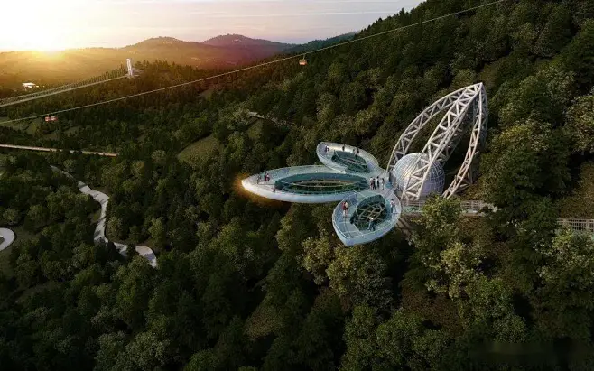 重庆惊现800米高牡丹花型“玻璃观景台”，共享男/女友带你赏牡丹花节！_挑战 :  观赏这漫山遍野的牡丹 却在万千花朵中道尽了一生的璀璨 你就是最靓的仔 风靡全网的网红摇桥 仍是恺之峰最受欢迎的打卡项目 离地面近400余米的悬崖边 百米花廊、网红摇桥，等…