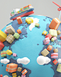 Logistics partner : Illustrations for a logistics company. Shipping by air, sea and land, the company can carry your consignments from one end to the other of the planet as quickly as possible.