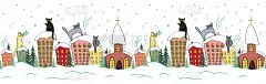 猫,动画片,式样,浪漫,新年前夕,壁纸,雪,动物,问候