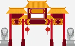 狮子门楼矢量图 免费下载 页面网页 平面电商 创意素材