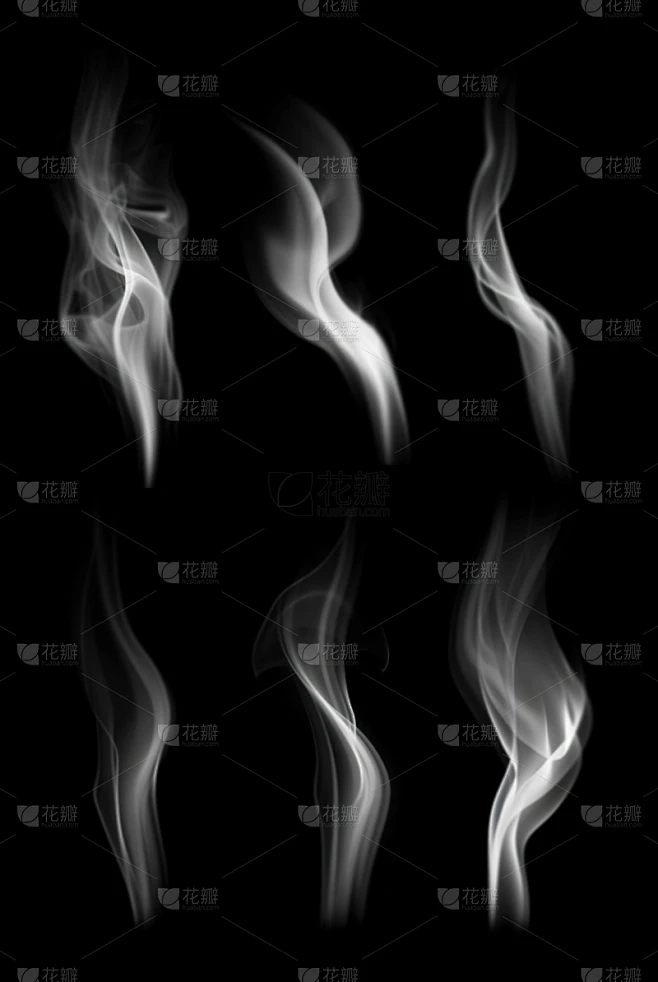 特效通用上升小烟雾组合元素素材素材-花瓣网