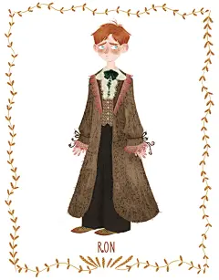 欧美插画 小男孩 雀斑 棕色头发 复古贵族 人物设定 Ron Weasley : Persnal project