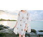 mimius2016夏季新款波西米亚沙滩度假雪纺刺绣宽松连衣裙女M5705-淘宝网